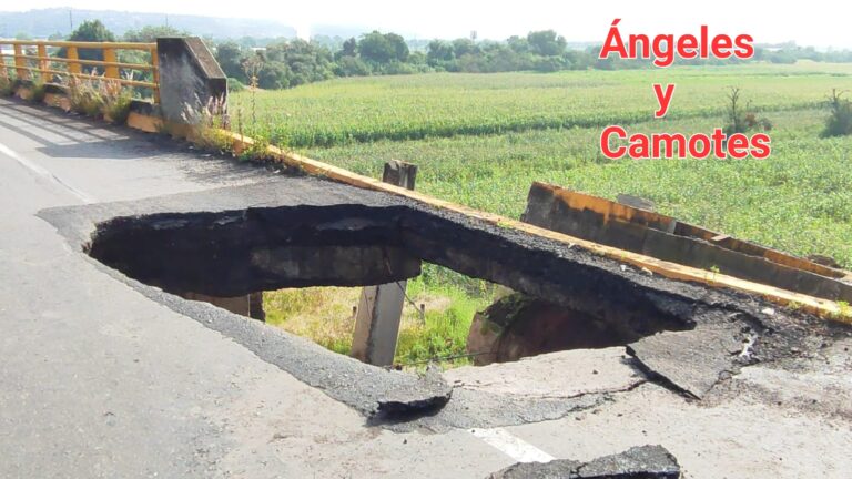 Por socavón, puente en el bulevar Huejotzingo-Aeropuerto está por derrumbar