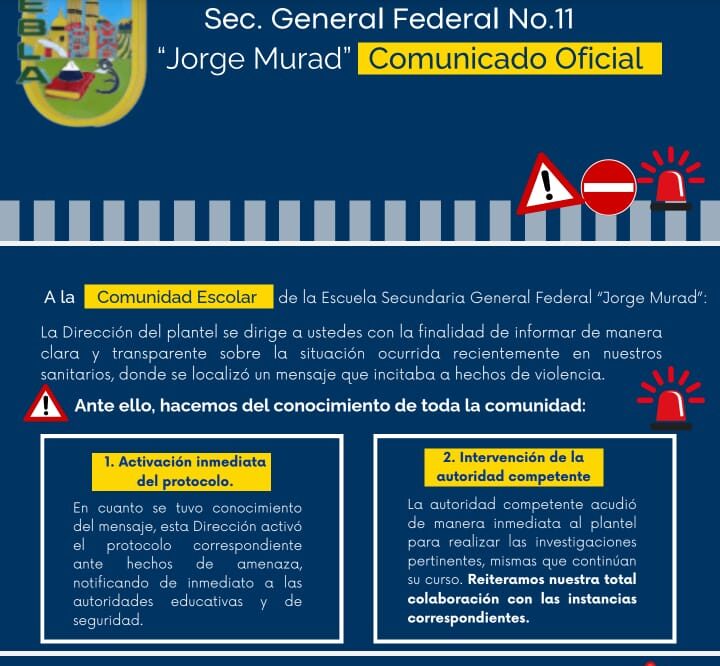ALARMA por tiroteo en Secundaria Federal 11