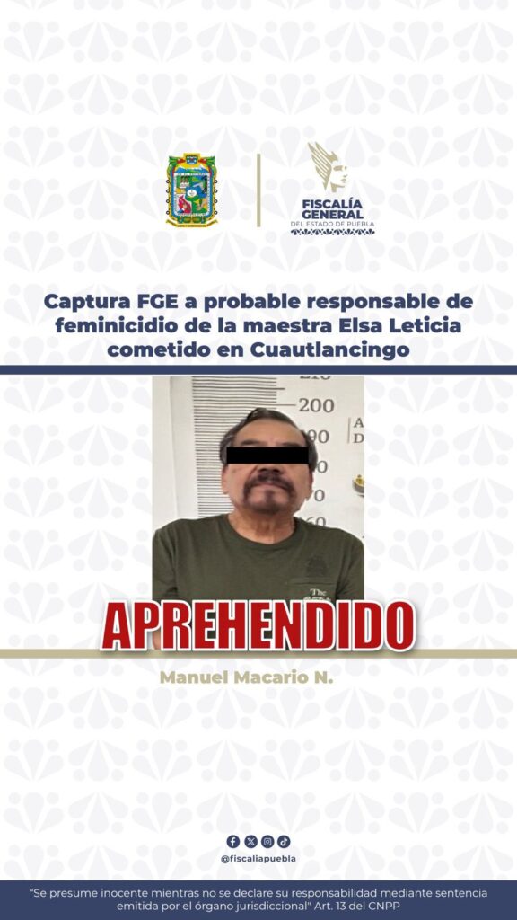 Detienen a feminicida de maestra Elsa, es el esposo